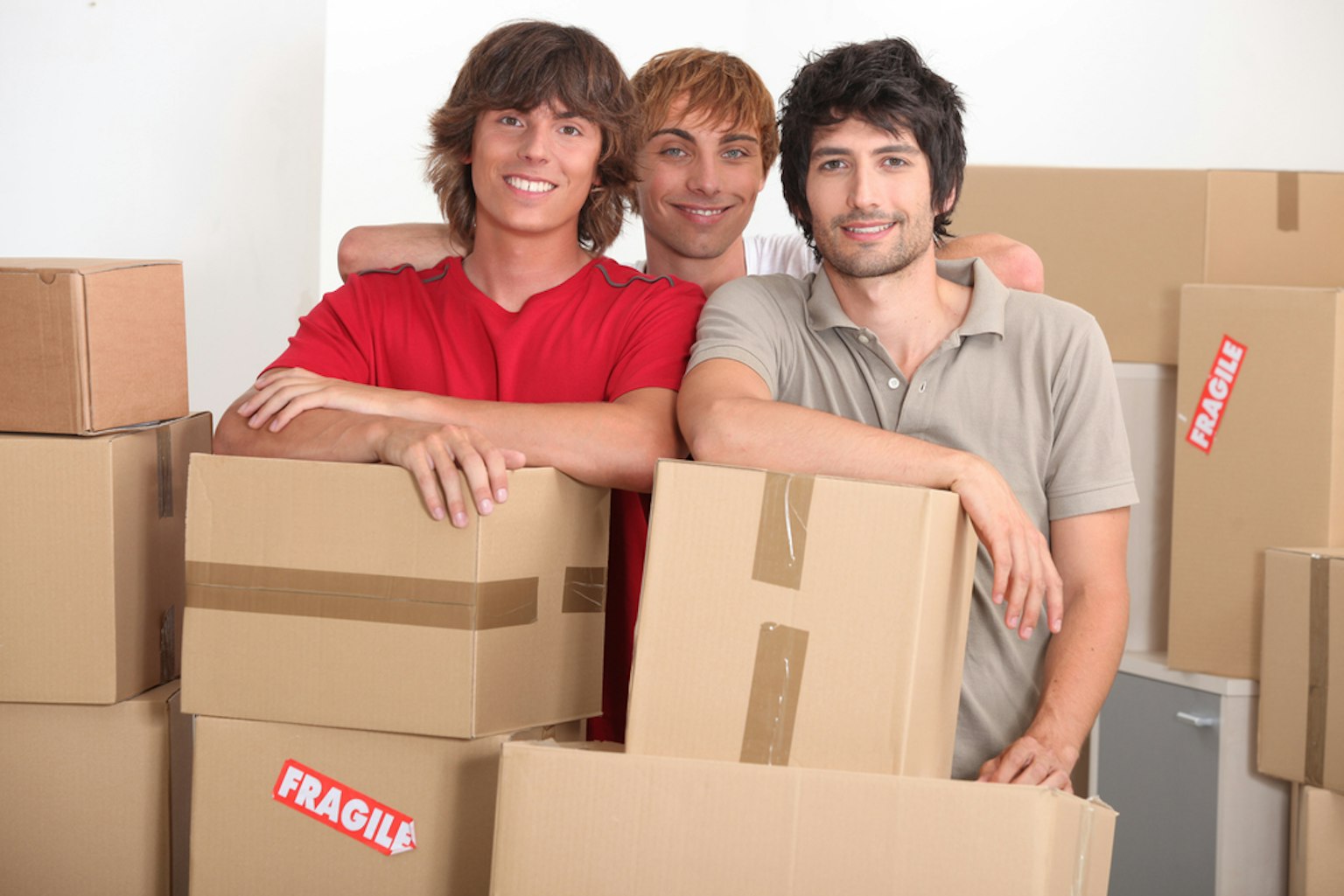 Young men on moving day